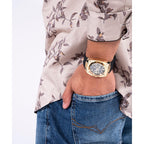 Men Quartz Two Tone Dial Chronograph Silicone Watch GW0569G2