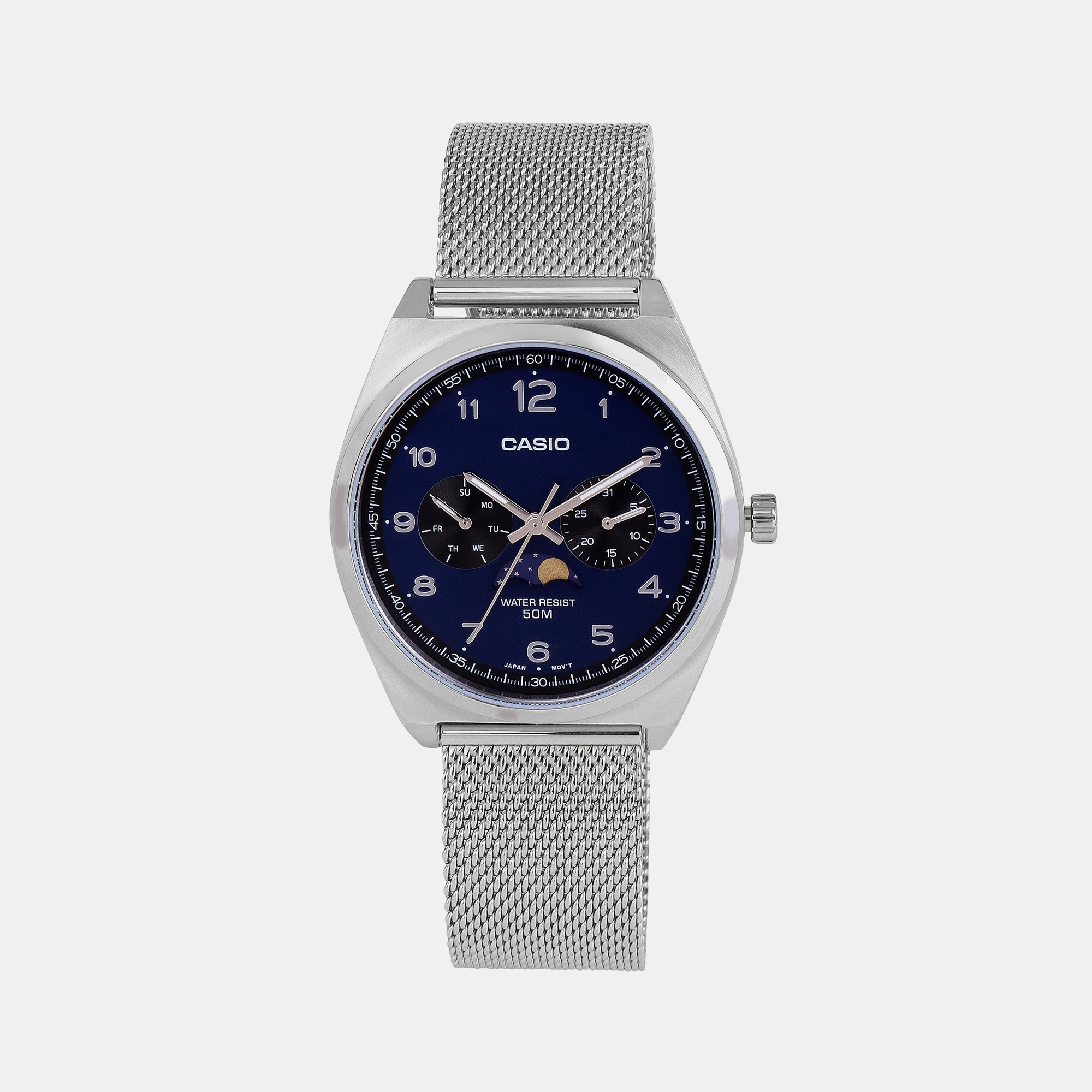 Casio Round Blue Chronograph watch