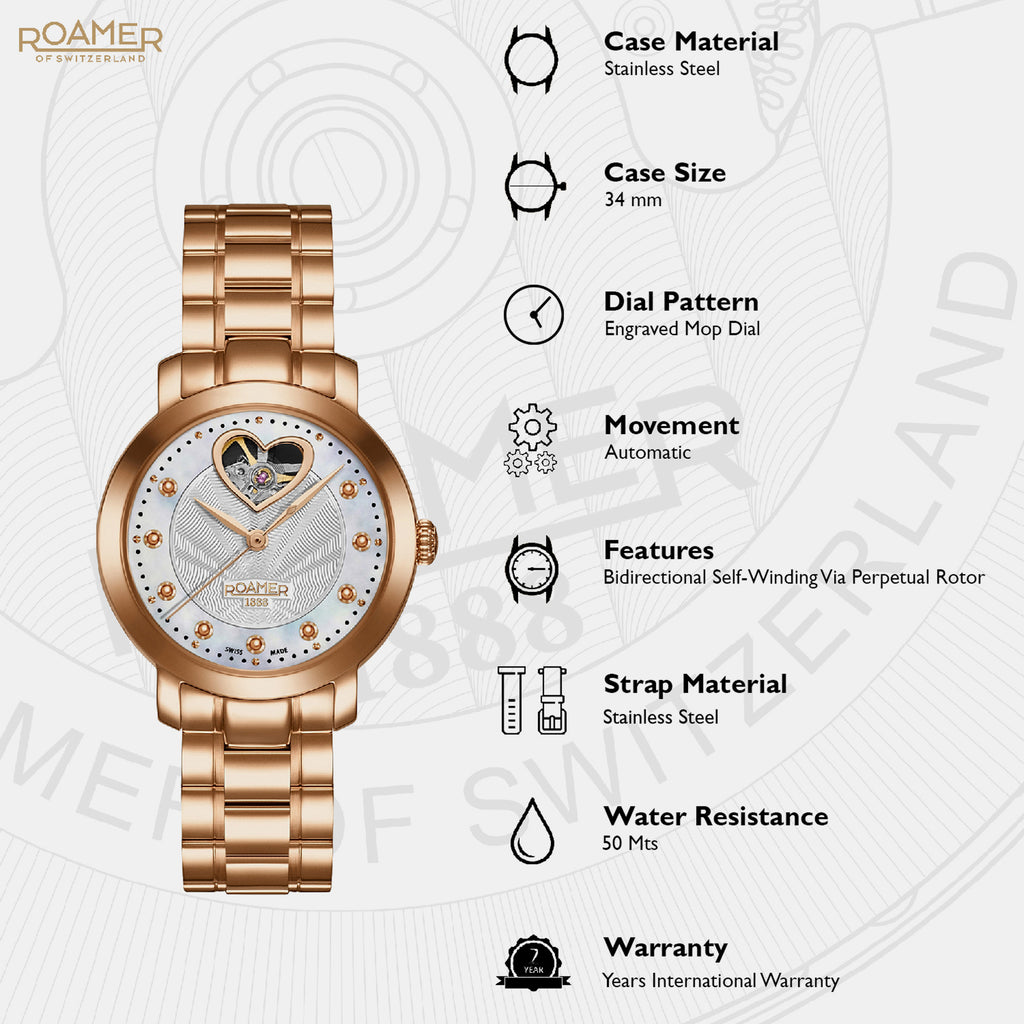 Lady Sweetheart Women Quartz Mother Of Pearl Dial Analog Stainless Steel Watch 556661 49 19 50