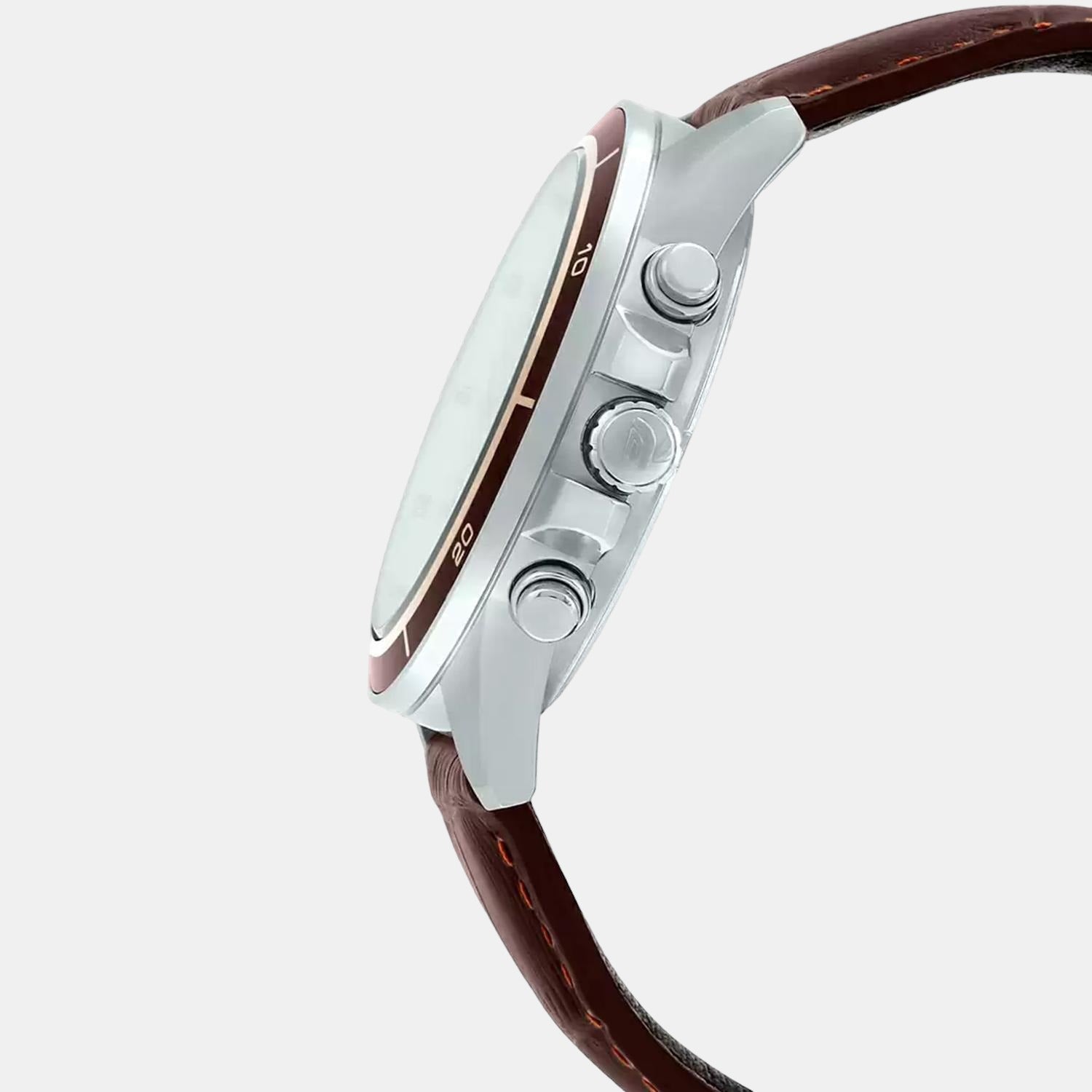 Casio Men Round Beige watch