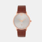 Male Silver Analog Leather Watch G1034E-L3303