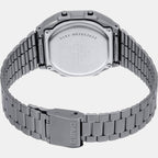 Vintage Unisex Quartz Black Dial Digital Stainless Steel Watch D182