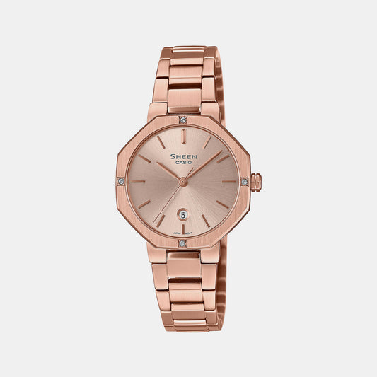 Female Rose Gold Analog Stainless Steel Watch SH294