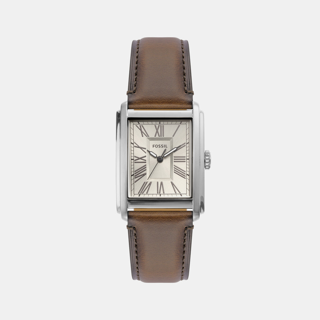 Fossil Rectangular Silver Analog watch
