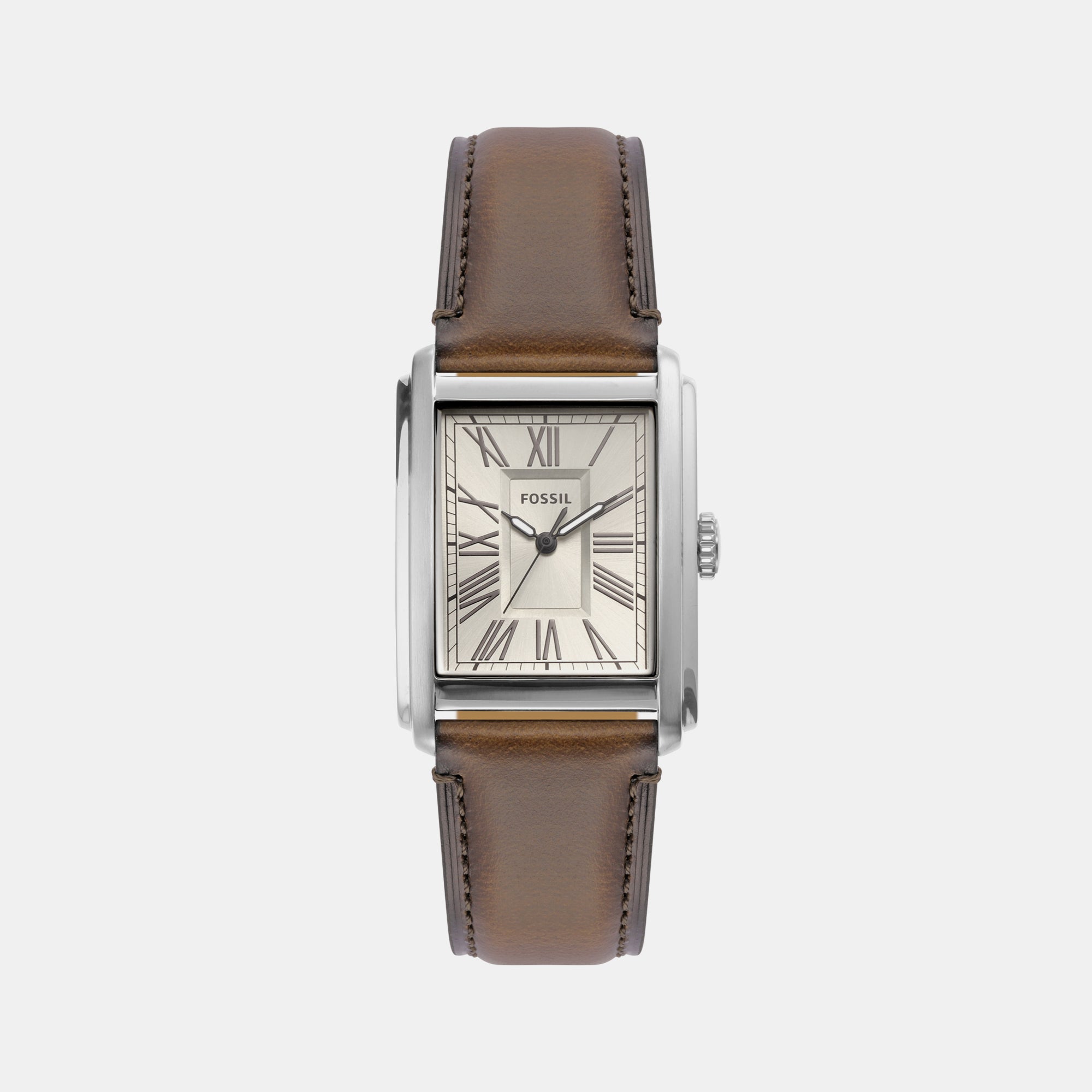 Fossil Rectangular Silver Analog watch