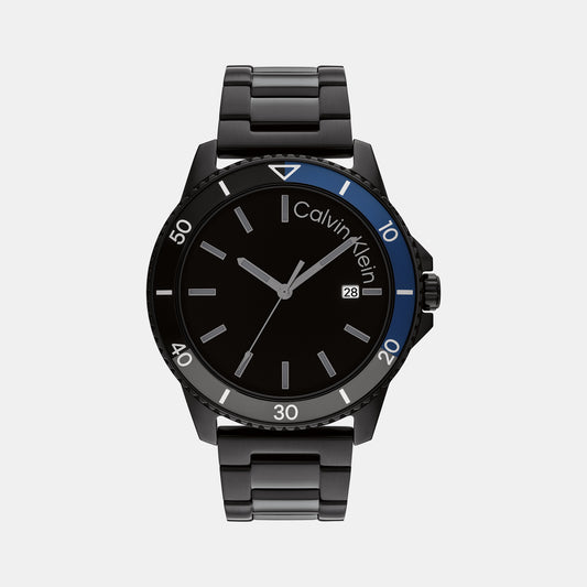 Aqueous Male Black Analog Stainless Steel Watch 25200382