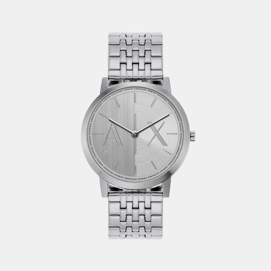 Male Silver Analog Stainless Steel Watch AX2870