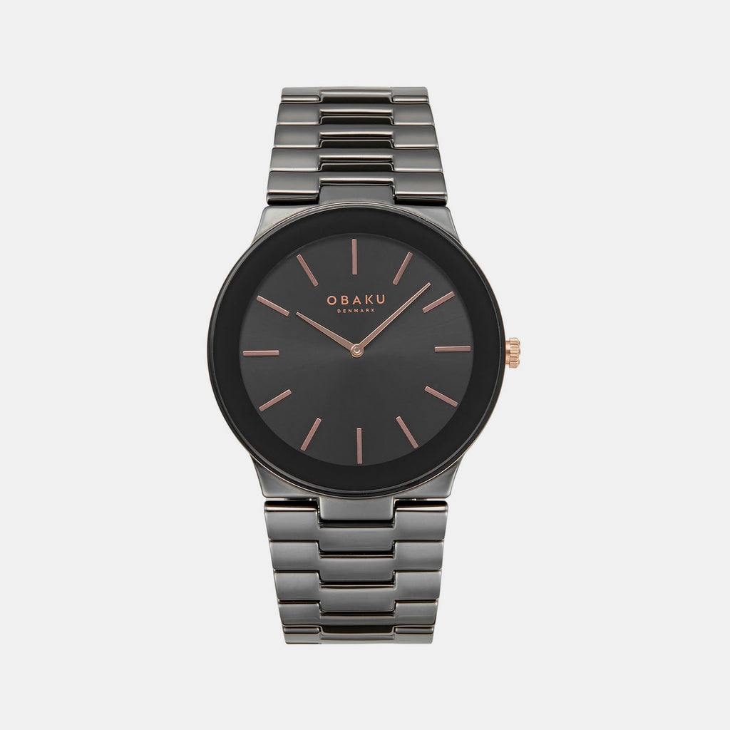 Obaku Round Black Analog watch