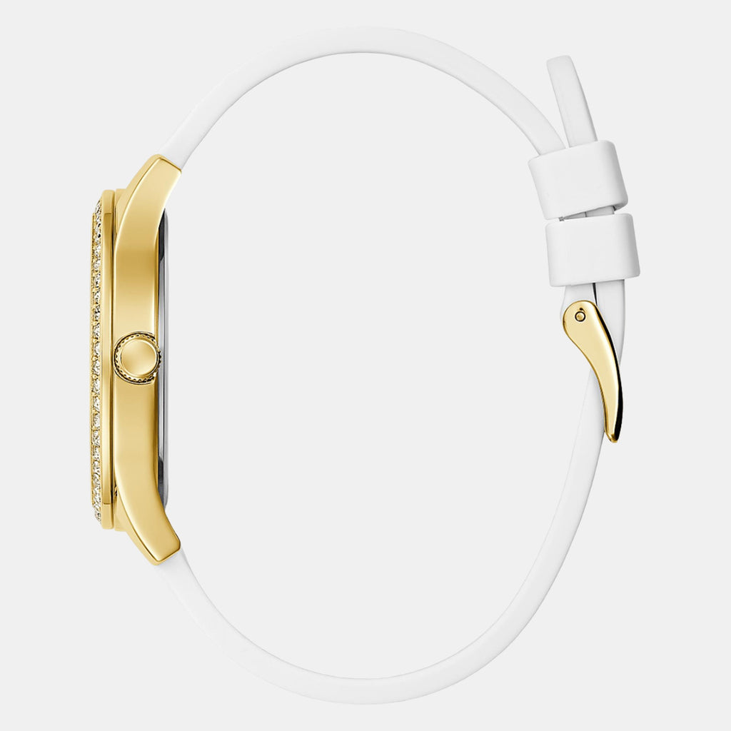 Women Quartz White Dial Analog Silicone Watch GW0530L6