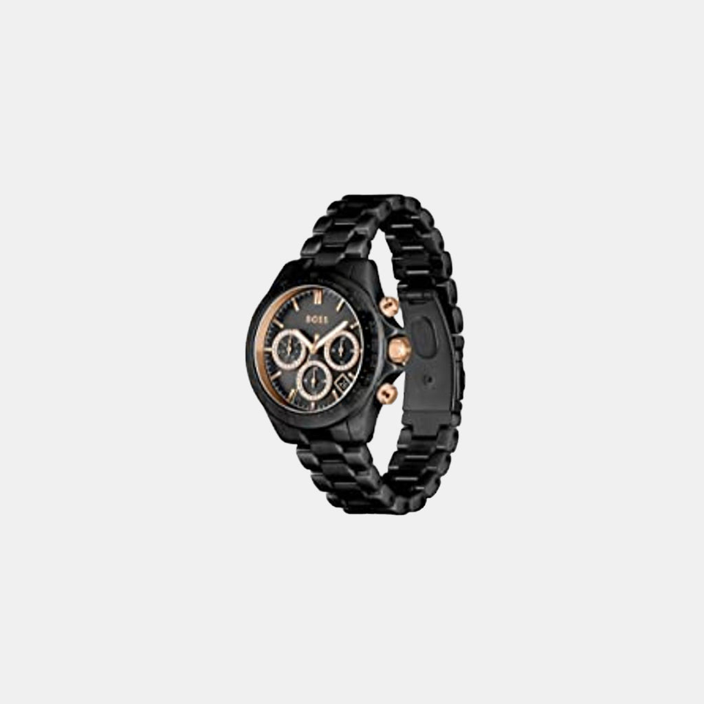 Novia Women Quartz Black Dial Chronograph Stainless Steel Watch 1502633