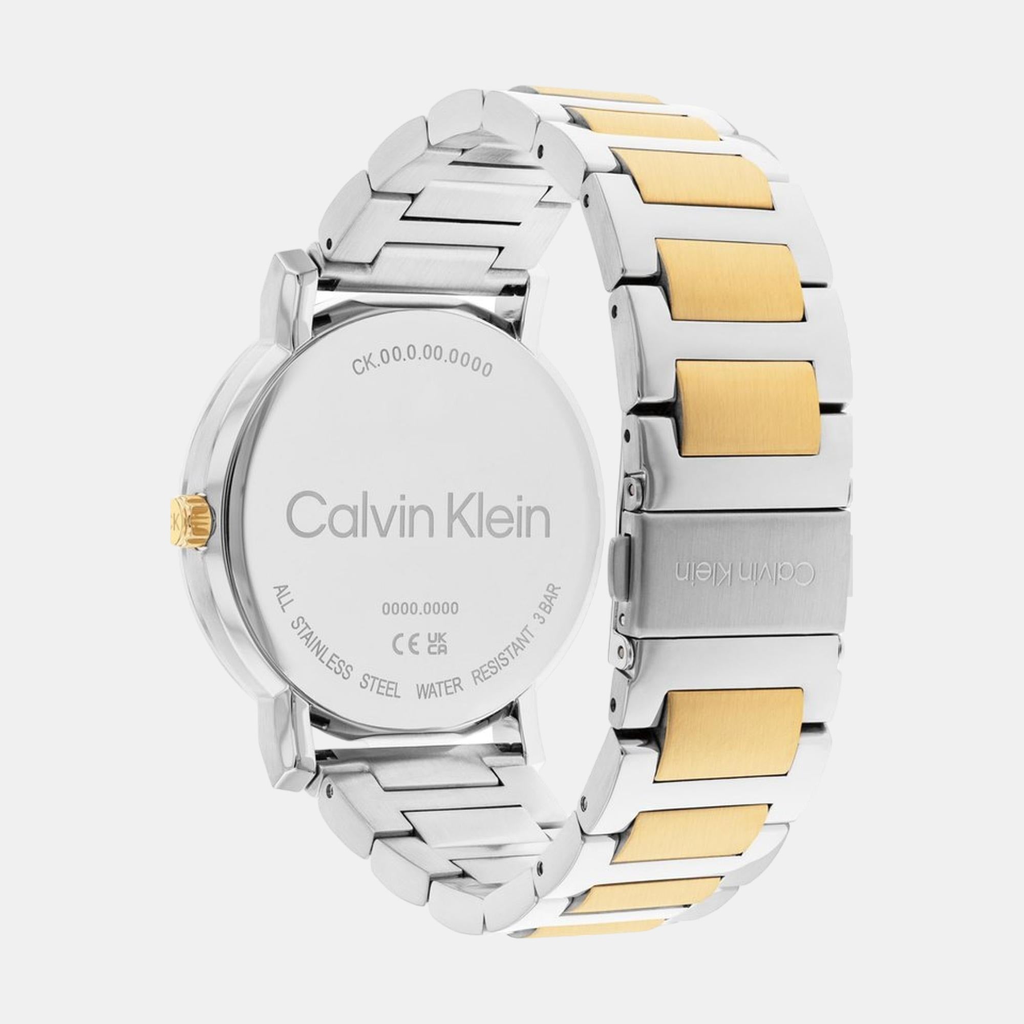 Ck Slate Men Quartz Blue Dial Analog Stainless Steel Watch 25200258