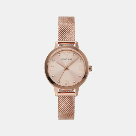 Female Rose Gold Analog Stainless Steel Watch AR11512