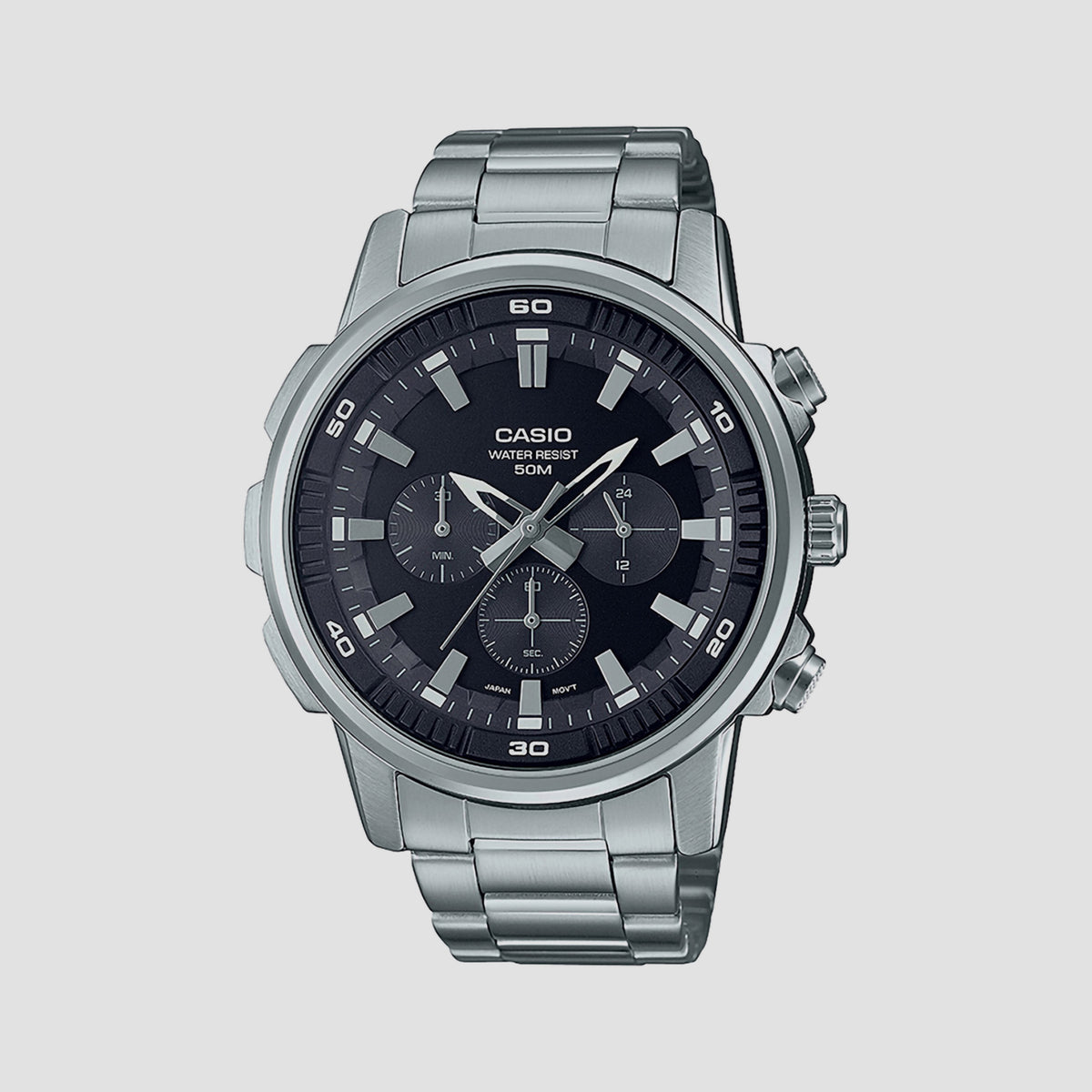 Casio Round Black Chronograph watch