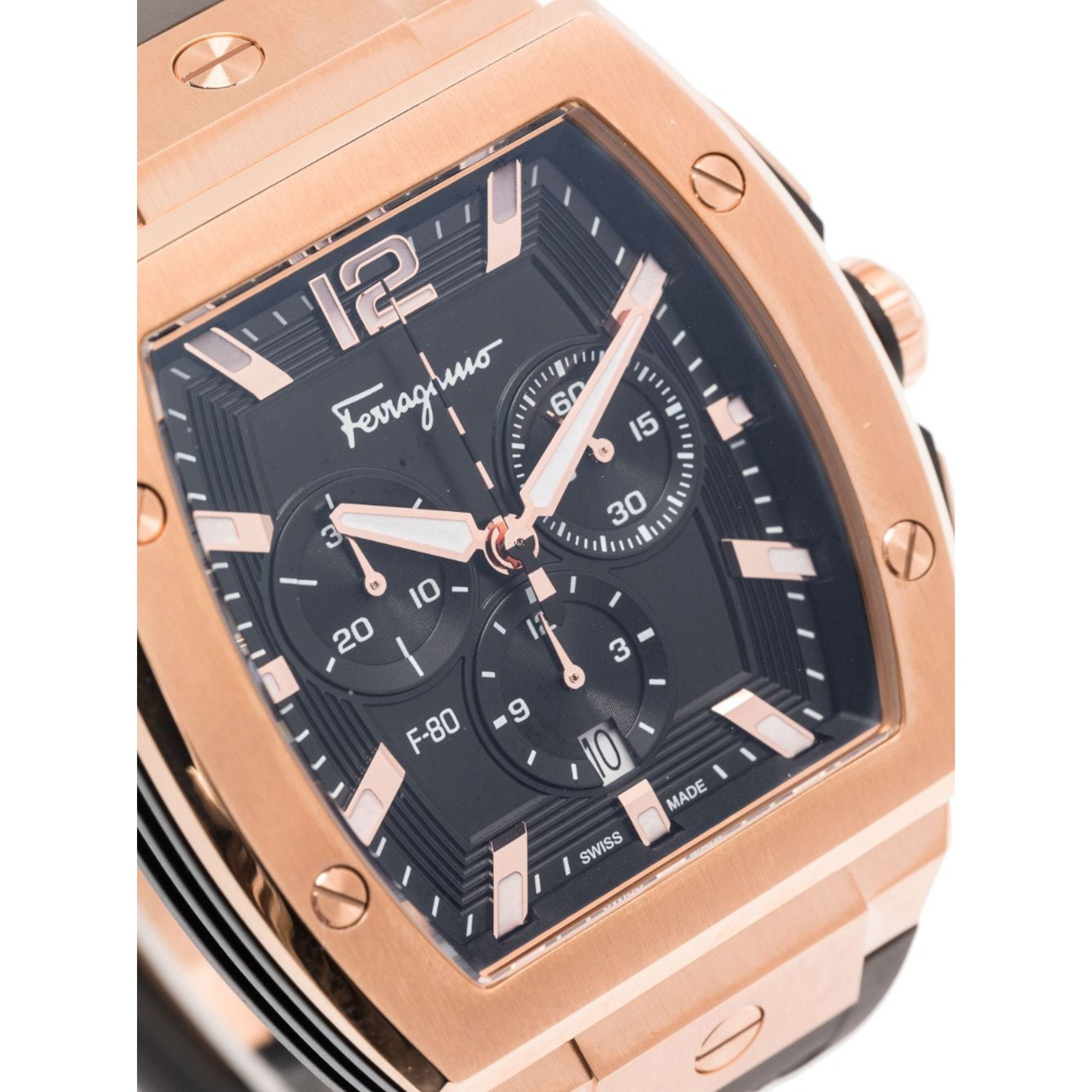 Ferragamo Men Tonneau Black watch