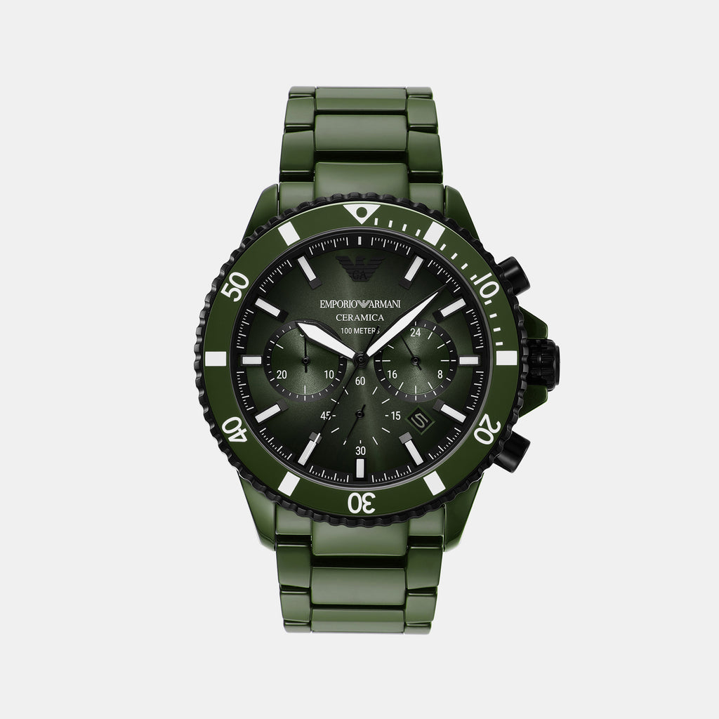 Emporio Armani Round Black Chronograph watch
