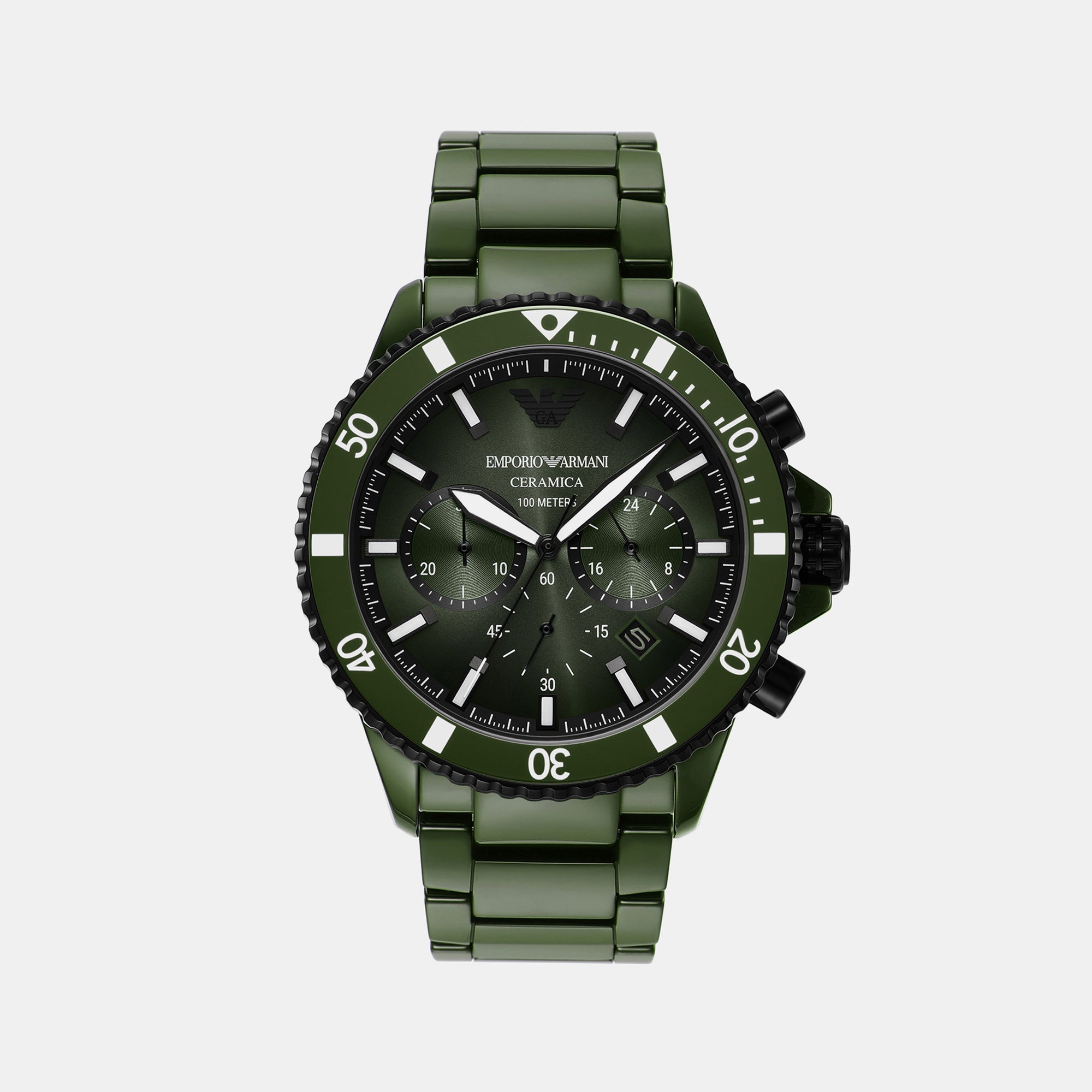 Emporio Armani Round Black Chronograph watch