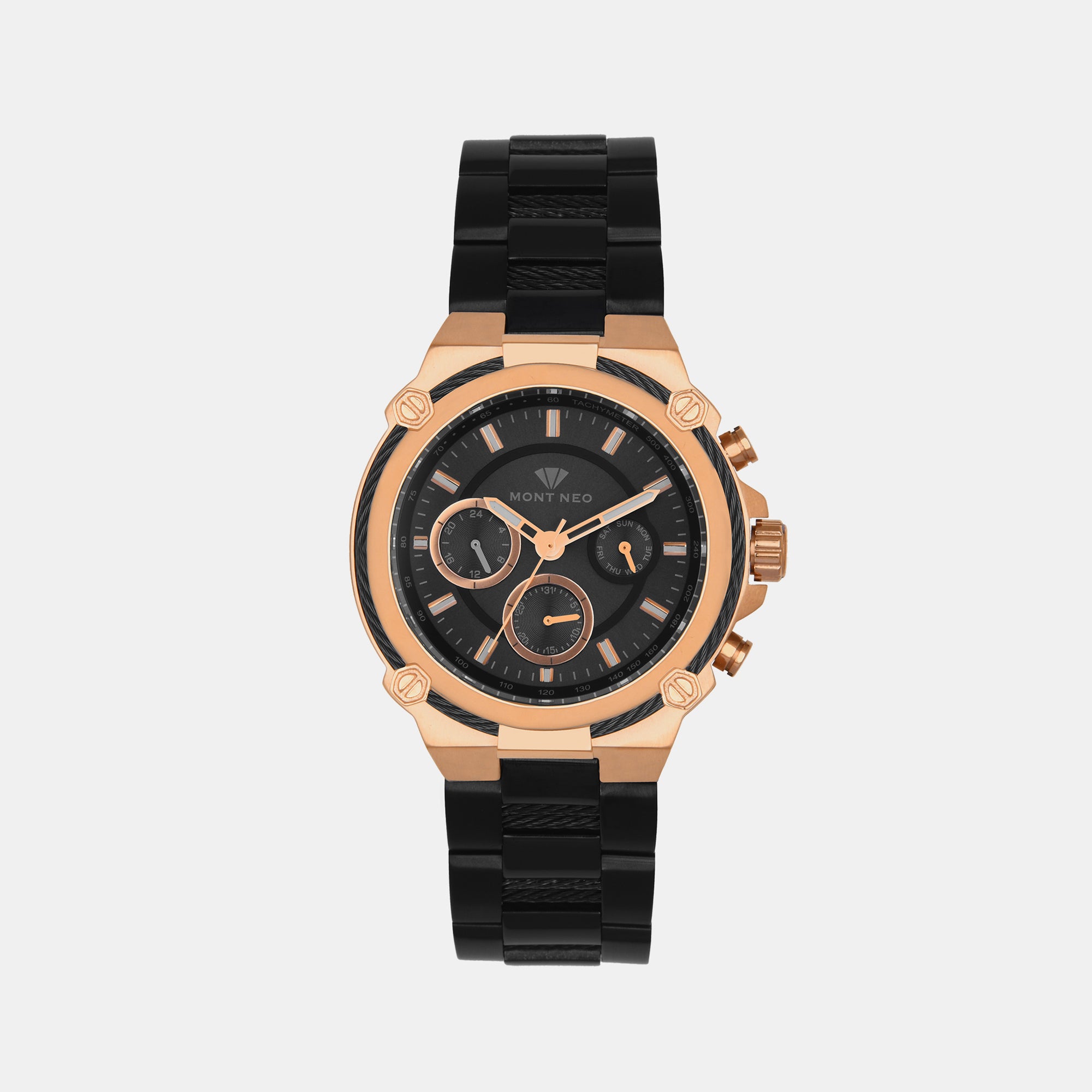 Mont Neo Round Black Chronograph watch