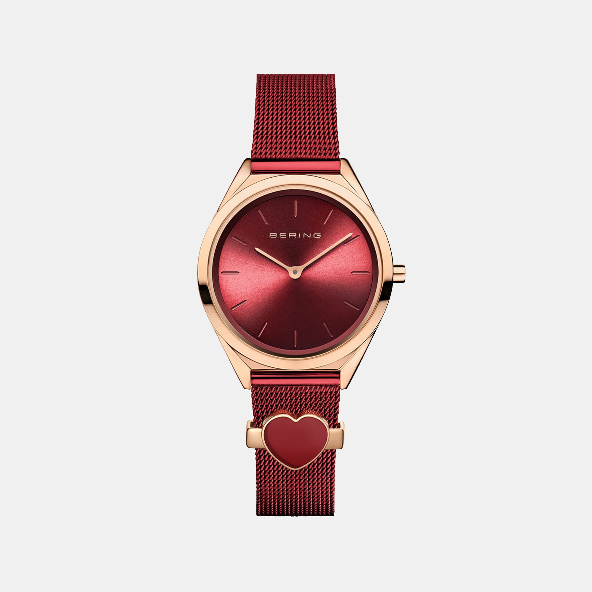 Bering Round Red Analog watch