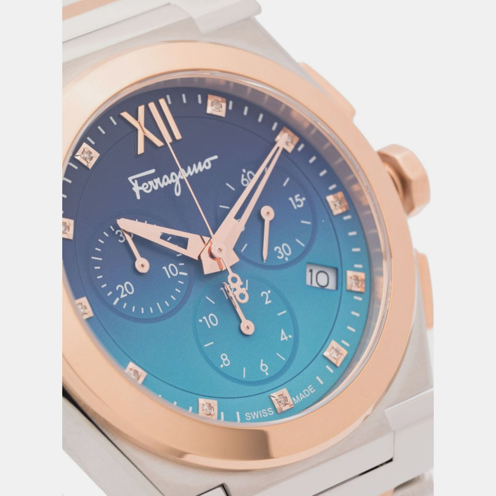 Ferragamo Men Round Two Tone watch