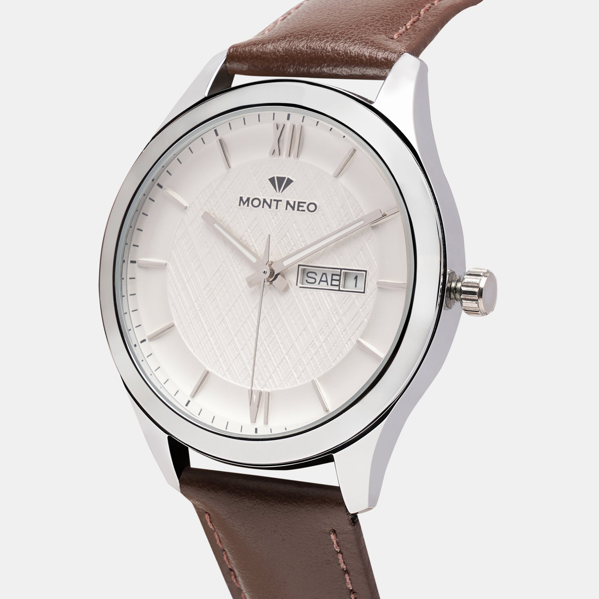 Mont Neo Leather Silver watch