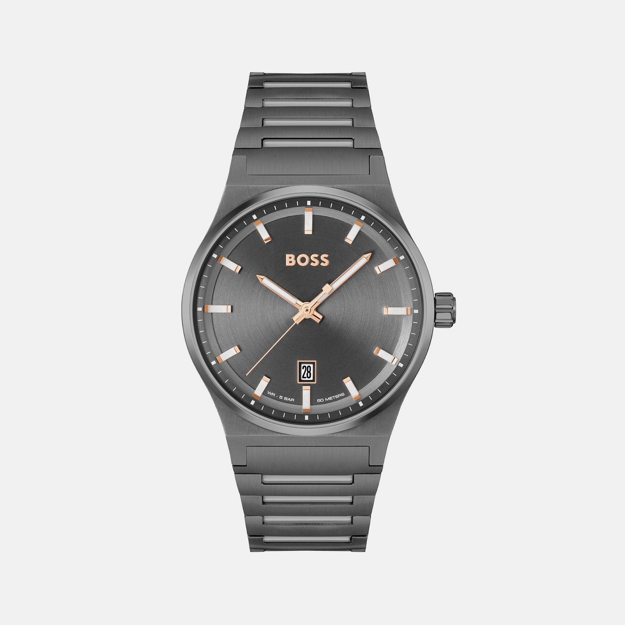 Boss Round Grey Analog watch