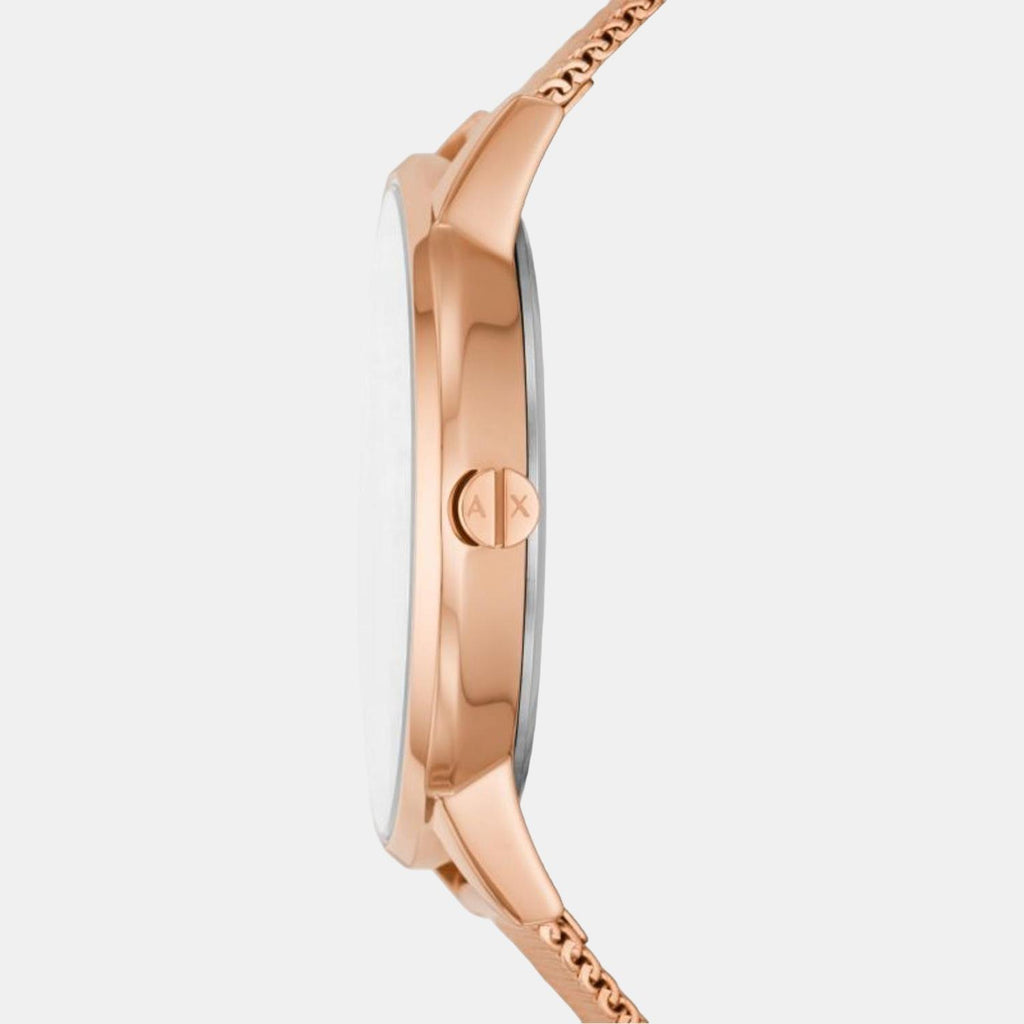 Armani Exchange Women Round Rose Gold watch