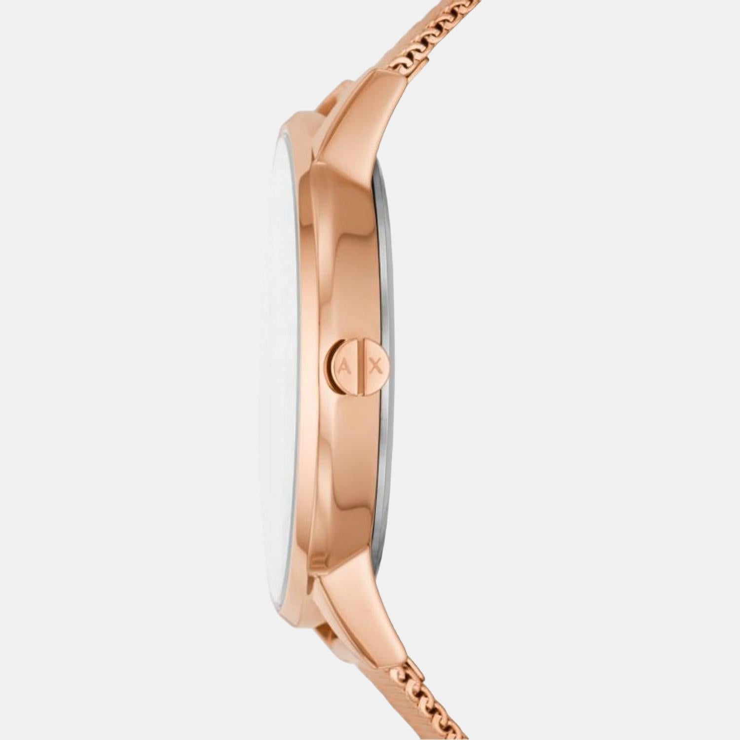 Armani Exchange Women Round Rose Gold watch