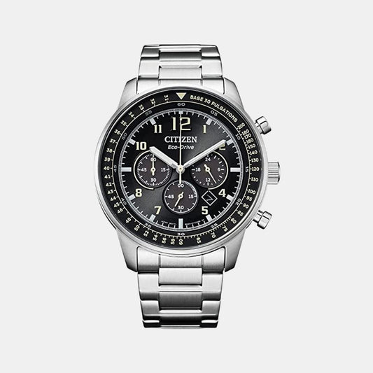 Eco-Drive Male Black Stainless Steel Chronograph Watch CA4500-83E