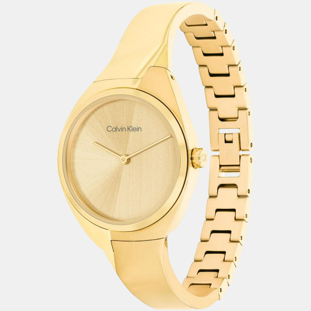 Charming Women Quartz Gold Dial Analog Stainless Steel Watch 25200235