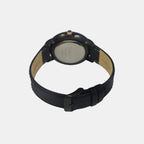 Fashion Men Quartz Black Dial Multi-Function Leather Watch TWEG22003