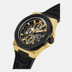 Front-Runner Men Quartz Black Dial Multi-Function Silicone Watch GW0577G2