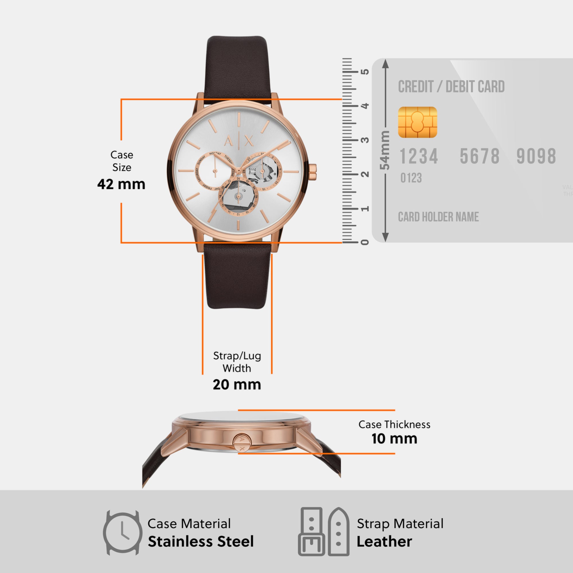 Armani Exchange Stainless Steel Round watch