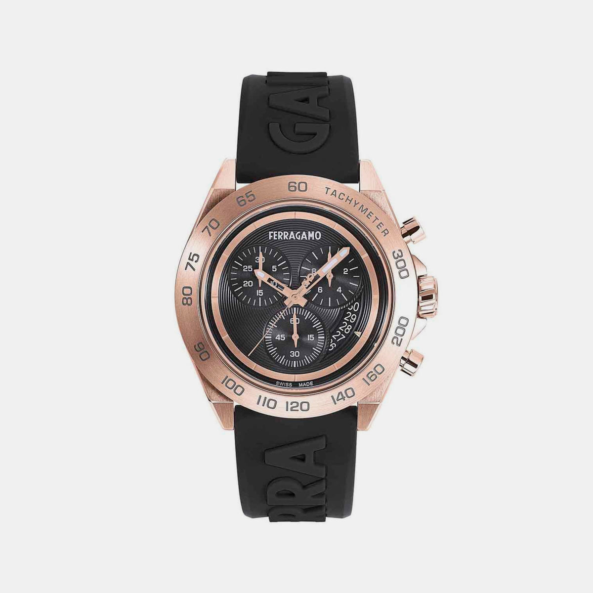 Ferragamo Round Black Chronograph watch