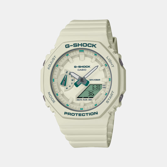 Female White Analog-Digital Resin Watch G1377