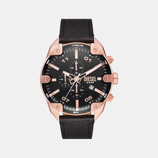 Male Leather Chronograph Watch DZ4607