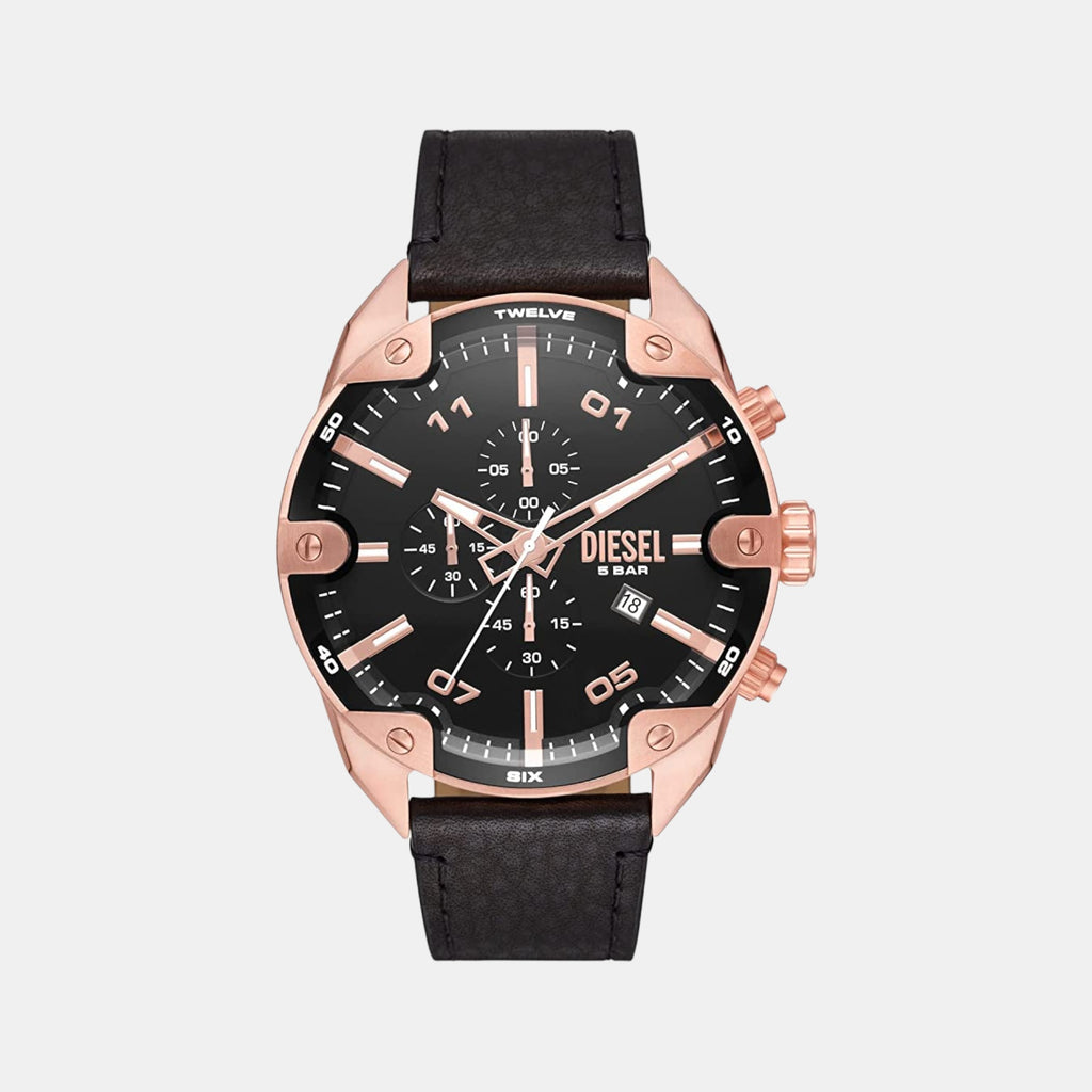 Male Leather Chronograph Watch DZ4607