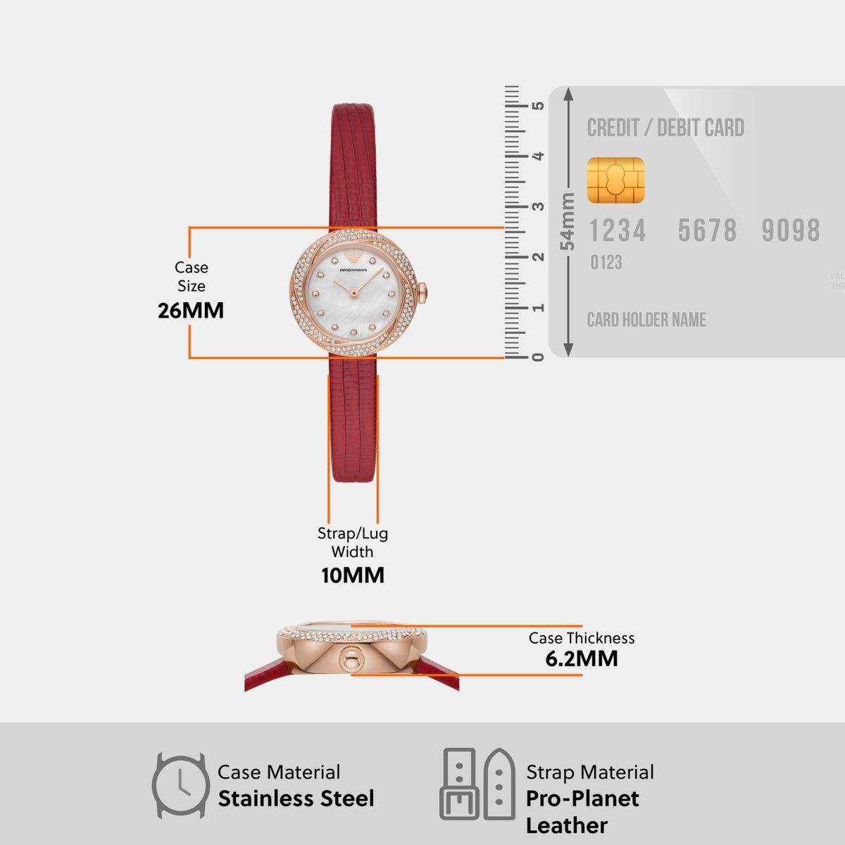Emporio Armani Leather Mother Of Pearl watch