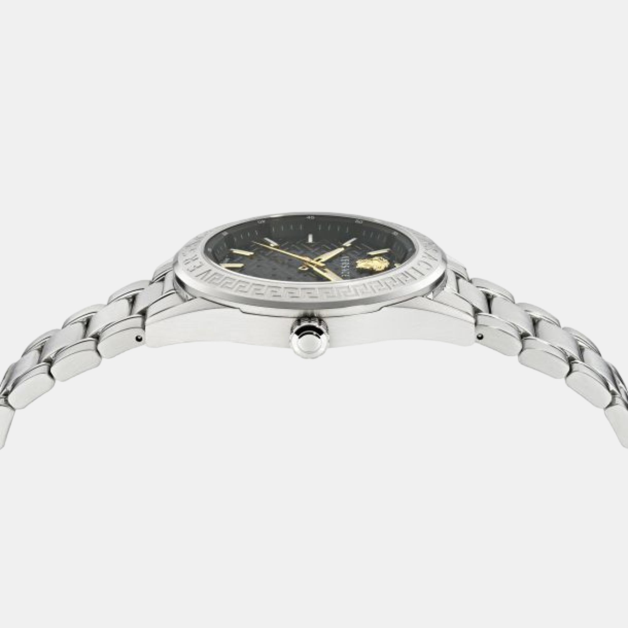 V-Code 3 H.(Wc-6A) Men Quartz Grey Dial Analog Stainless Steel Watch VE6A00323