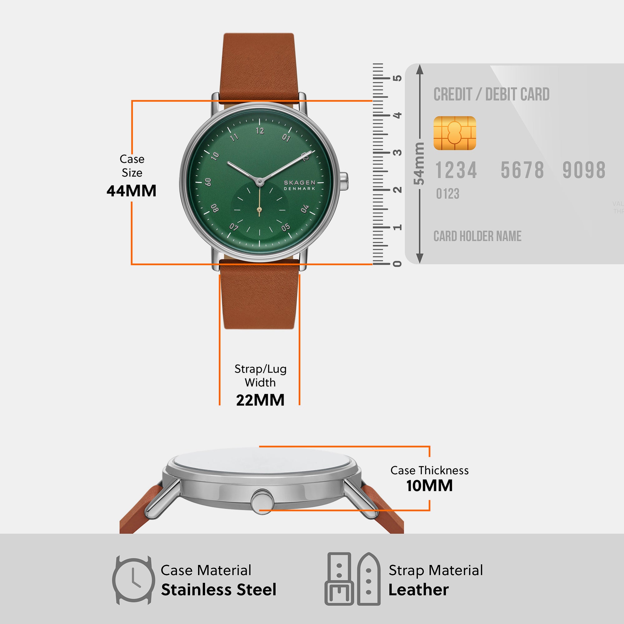 Skagen 30 mm Brown Quartz watch