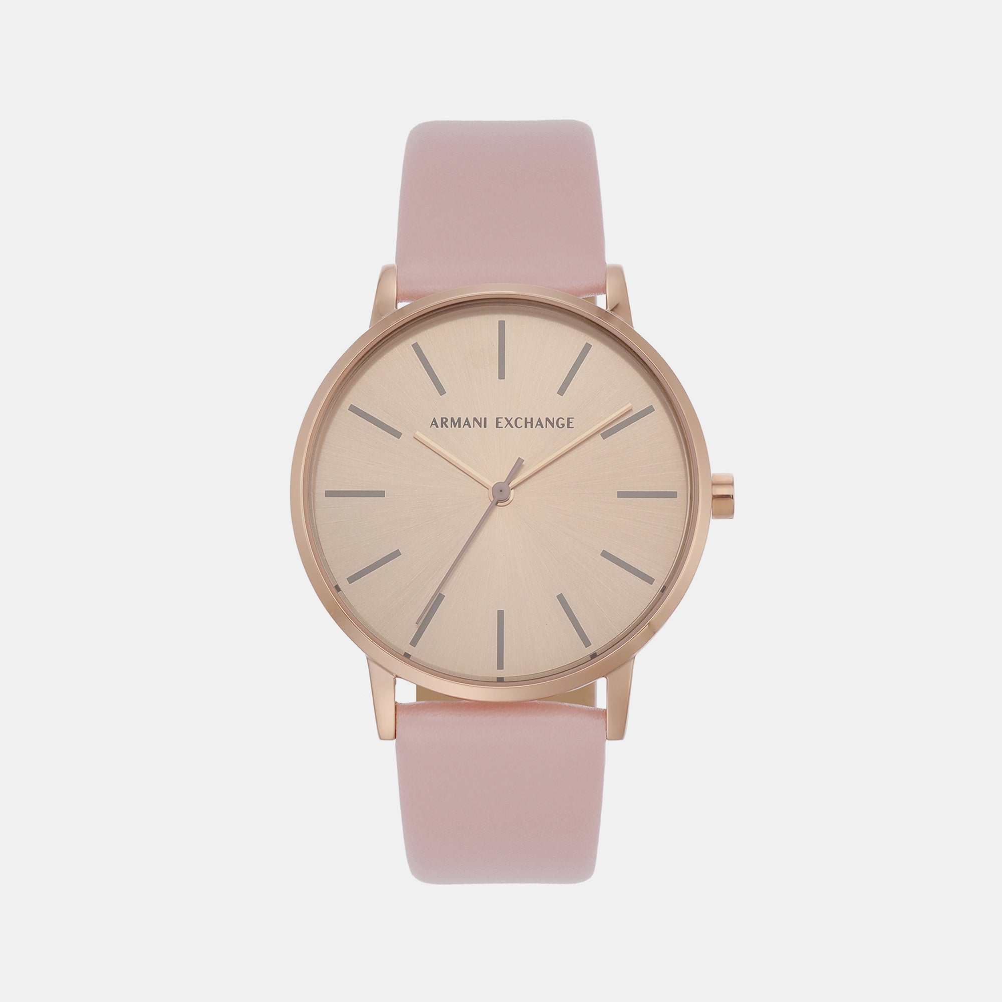 Armani rose gold 2025 watch leather strap