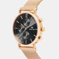 Stylish Black Chronograph Men's Stainless Steel Watch 7004M-B3315
