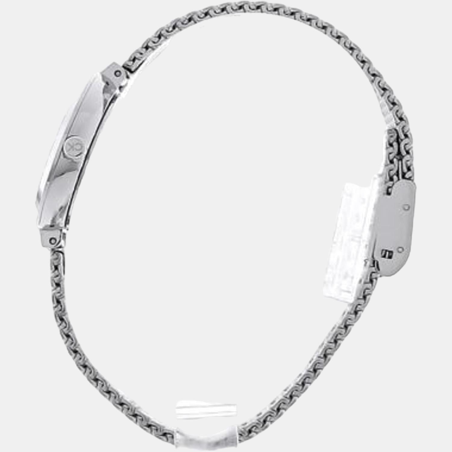 Minimalistic T Bar Women Quartz White Dial Analog Stainless Steel Watch 25200082