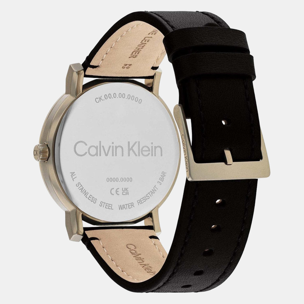 Ck Slate Men Quartz Grey Dial Analog Leather Watch 25200263