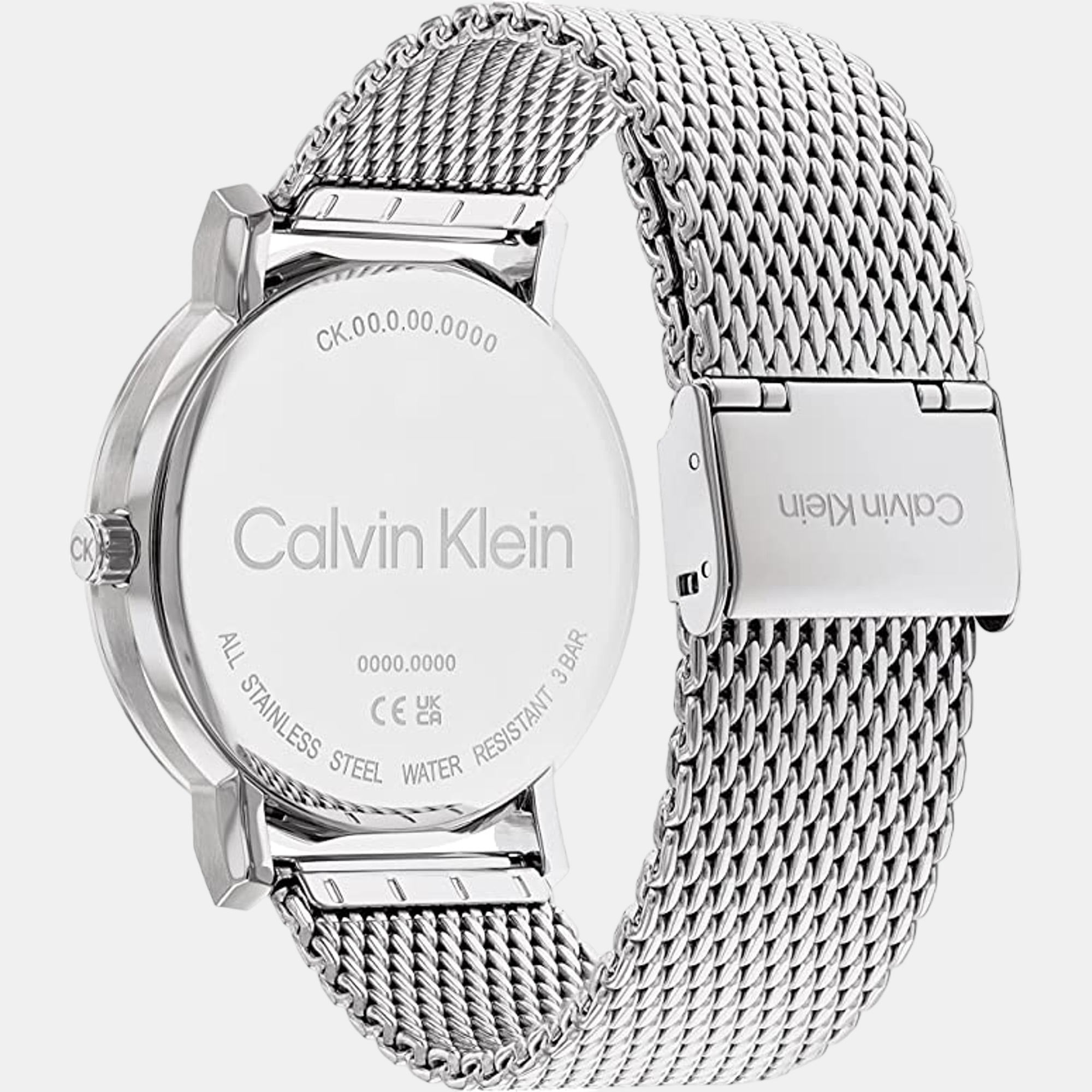 Ck Slate Men Quartz Black Dial Analog Stainless Steel Watch 25200260