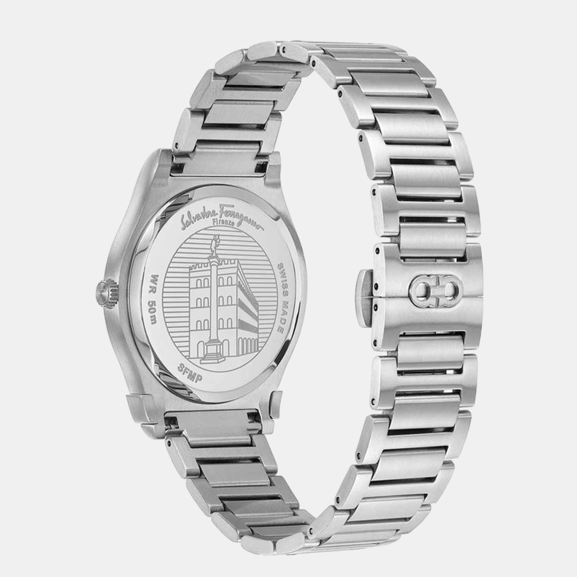 Mp-Gancini Gent Men Quartz Blue Dial Analog Stainless Steel Watch SFMP00322