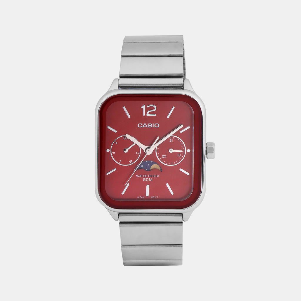 Casio Rectangular Red Chronograph watch