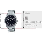 Men Quartz Black Dial Analog Stainless Steel Watch A2028