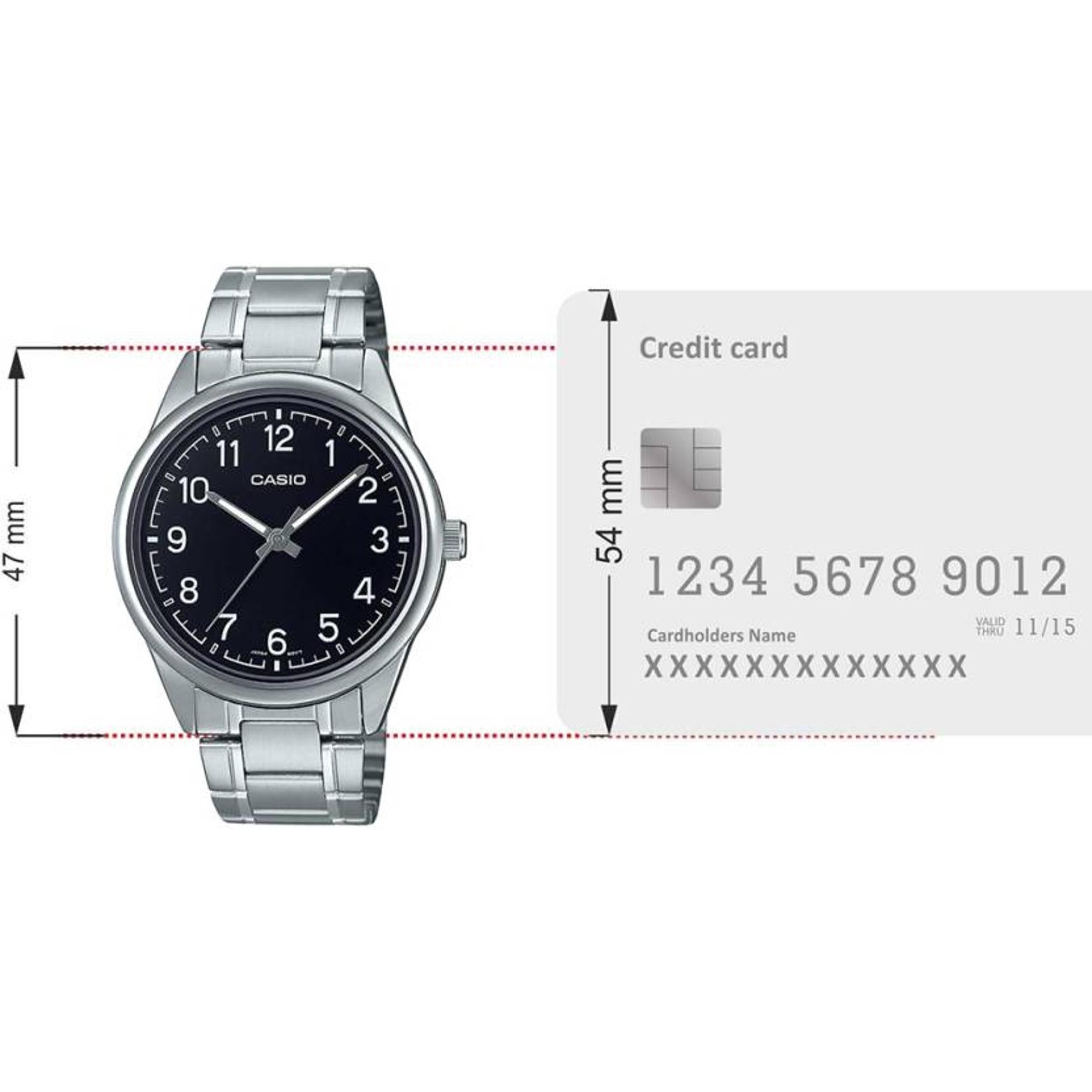 Men Quartz Black Dial Analog Stainless Steel Watch A2028