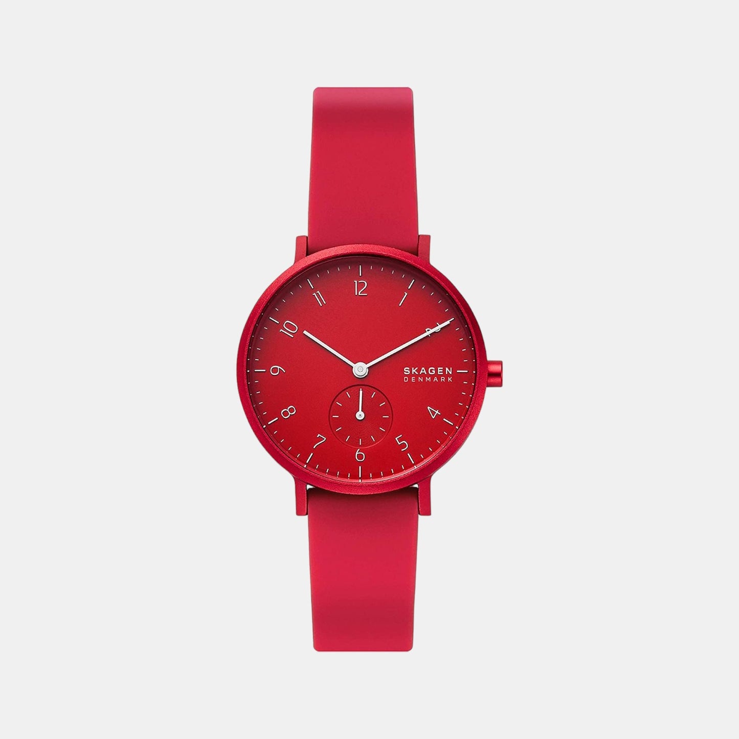 Female Red Analog Silicon Watch SKW2765