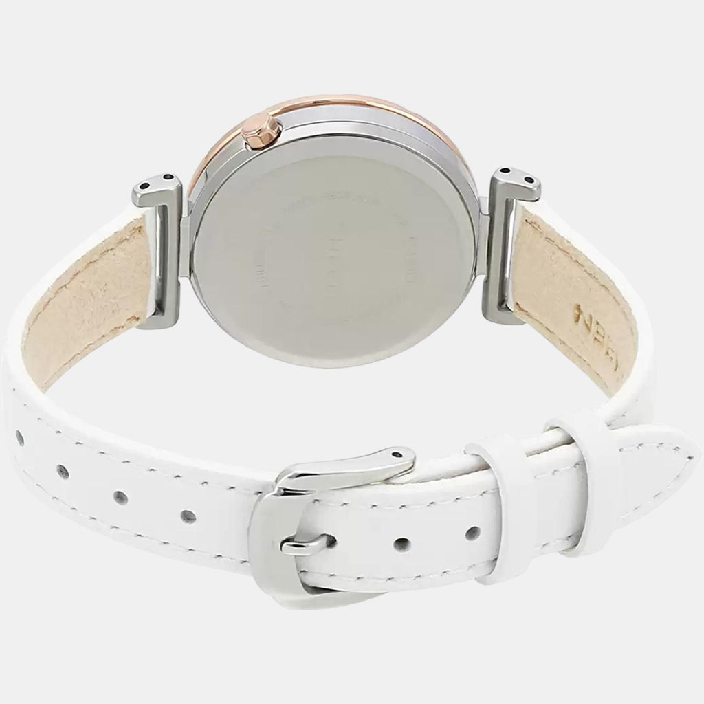 Sheen Women Quartz Silver Dial Chronograph Leather Watch SX226